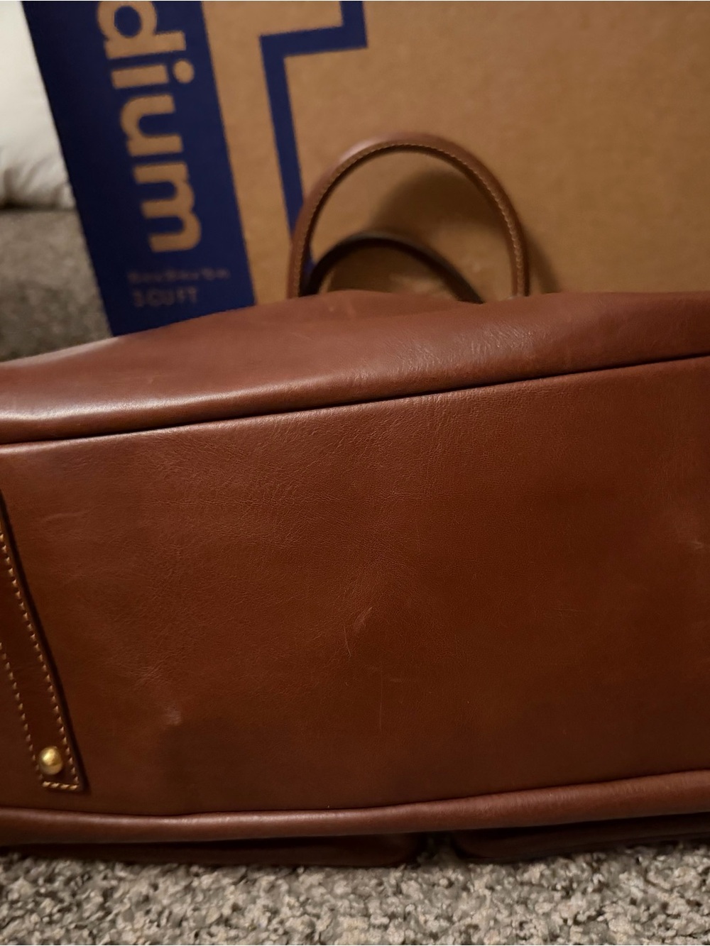 Dooney & Bourke Brown Leather Double-Handle Satchel - Picture 3 of 3